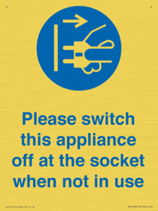 Please switch this appliance off at the socket when not in use